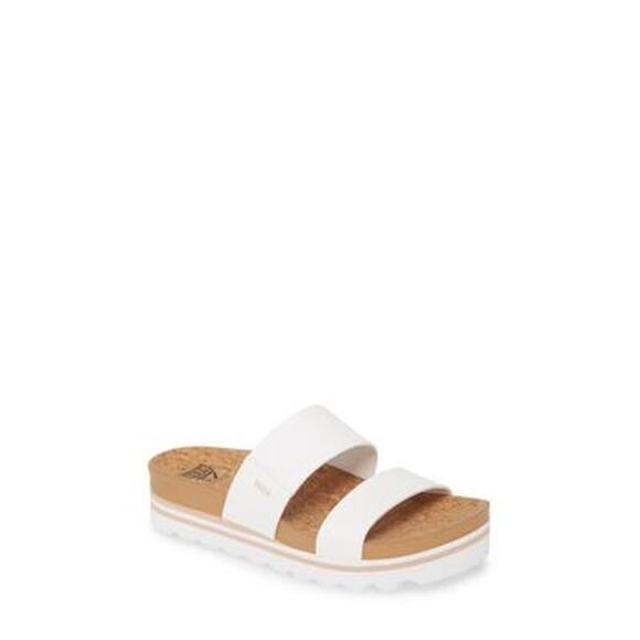 USED REEF Cushion Vista Hi Womens Platform Sandal, Arch Support,Cloud, 7.5 - Picture 1 of 5
